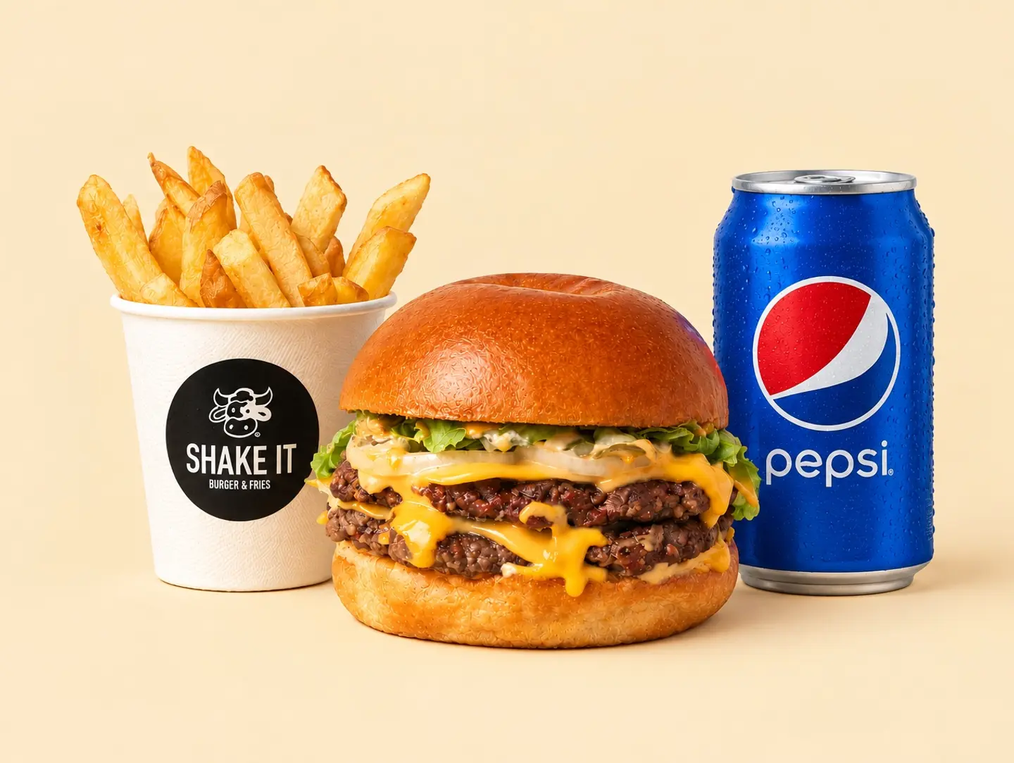 Double Smash Beef Burger Meal