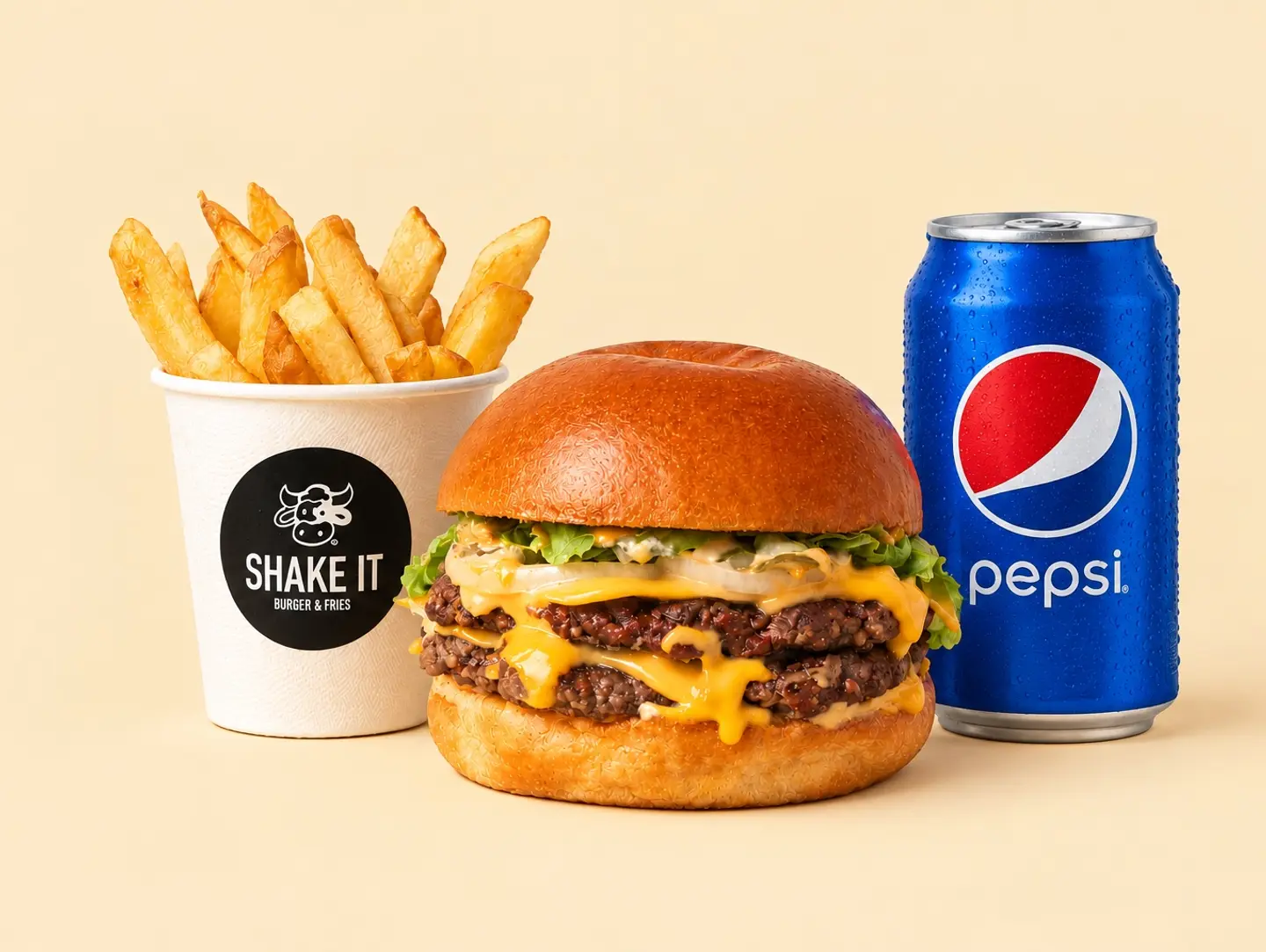 Double Grilled Beef Burger Meal