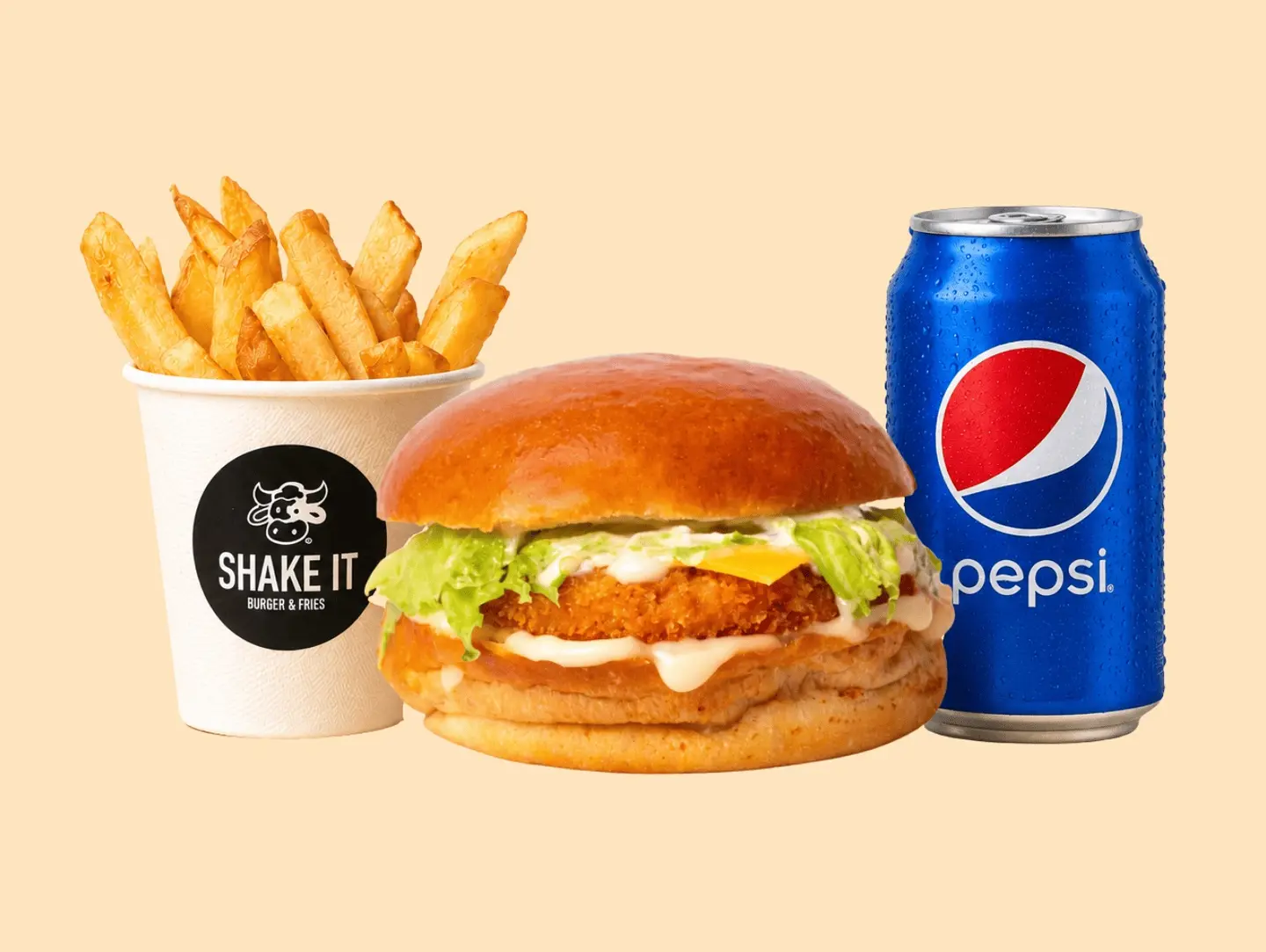 Cheesy Crispy Chicken Burger Meal