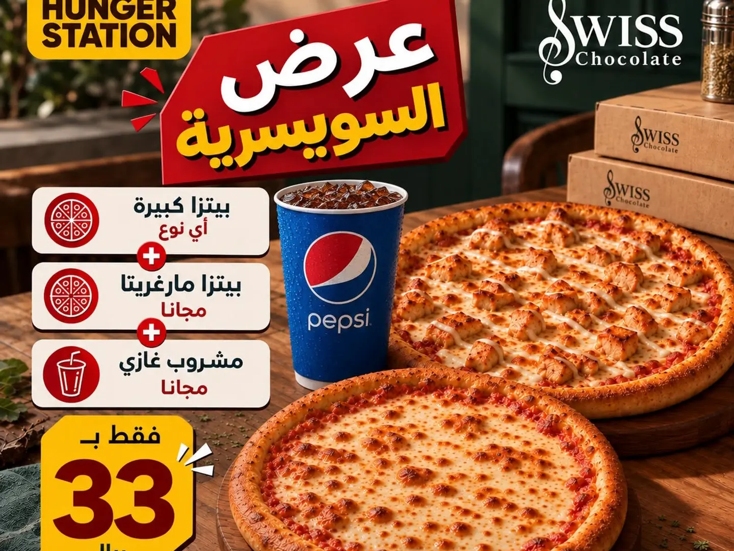 عرض البيتزا السويسريه