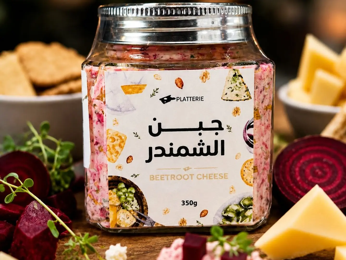 جبن الشمندر بالزيت الزيتون الطبيعى 350 جرام