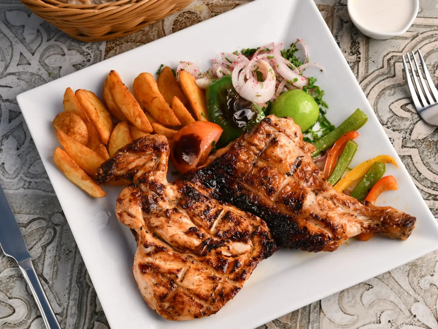 Grilled Chicken Tenders With Fries