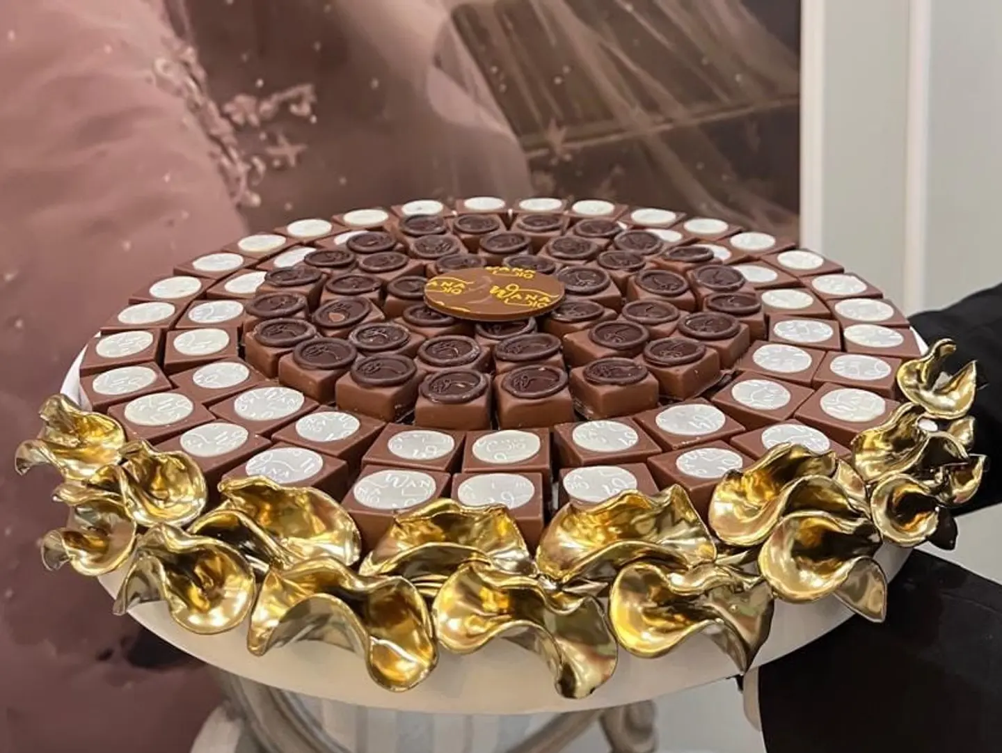 Ceramic Tray With Golden Rose