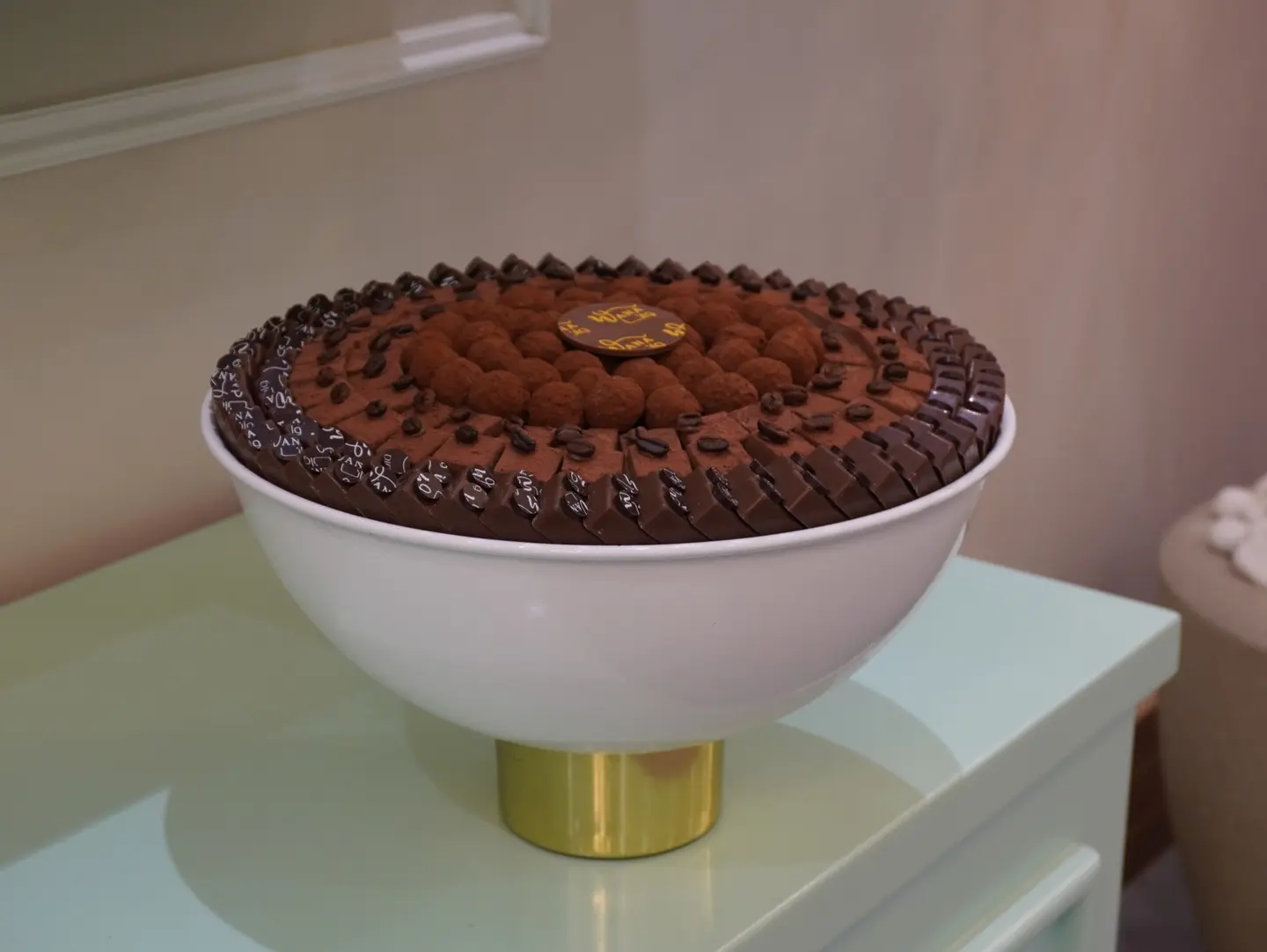 White Tray With A Gold Base
