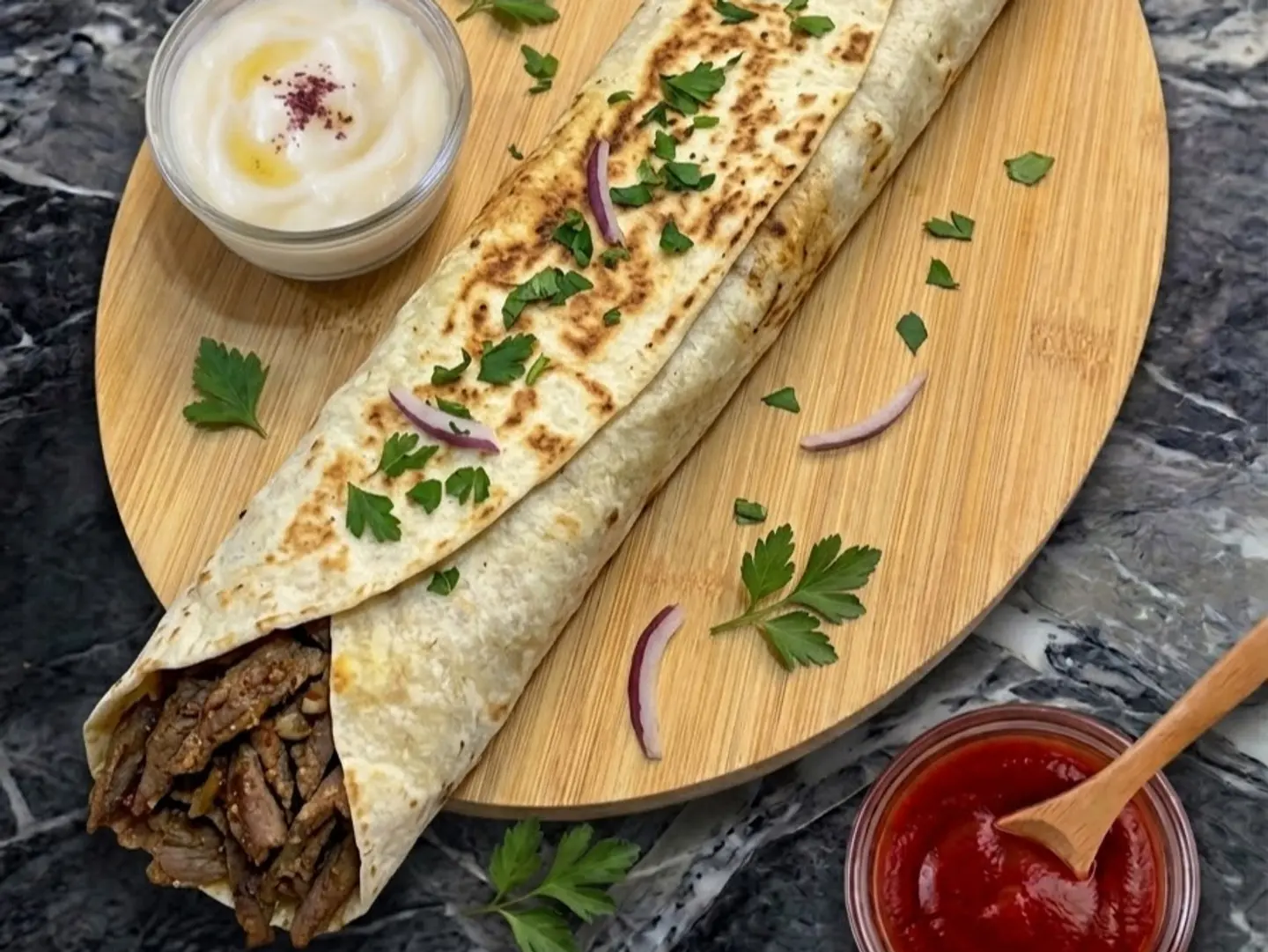 Beef Shawarma Wrap (Rocket Style)
