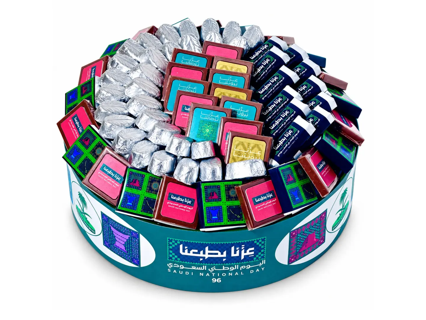 صينية شوكولاتة دائرية لليوم الوطني