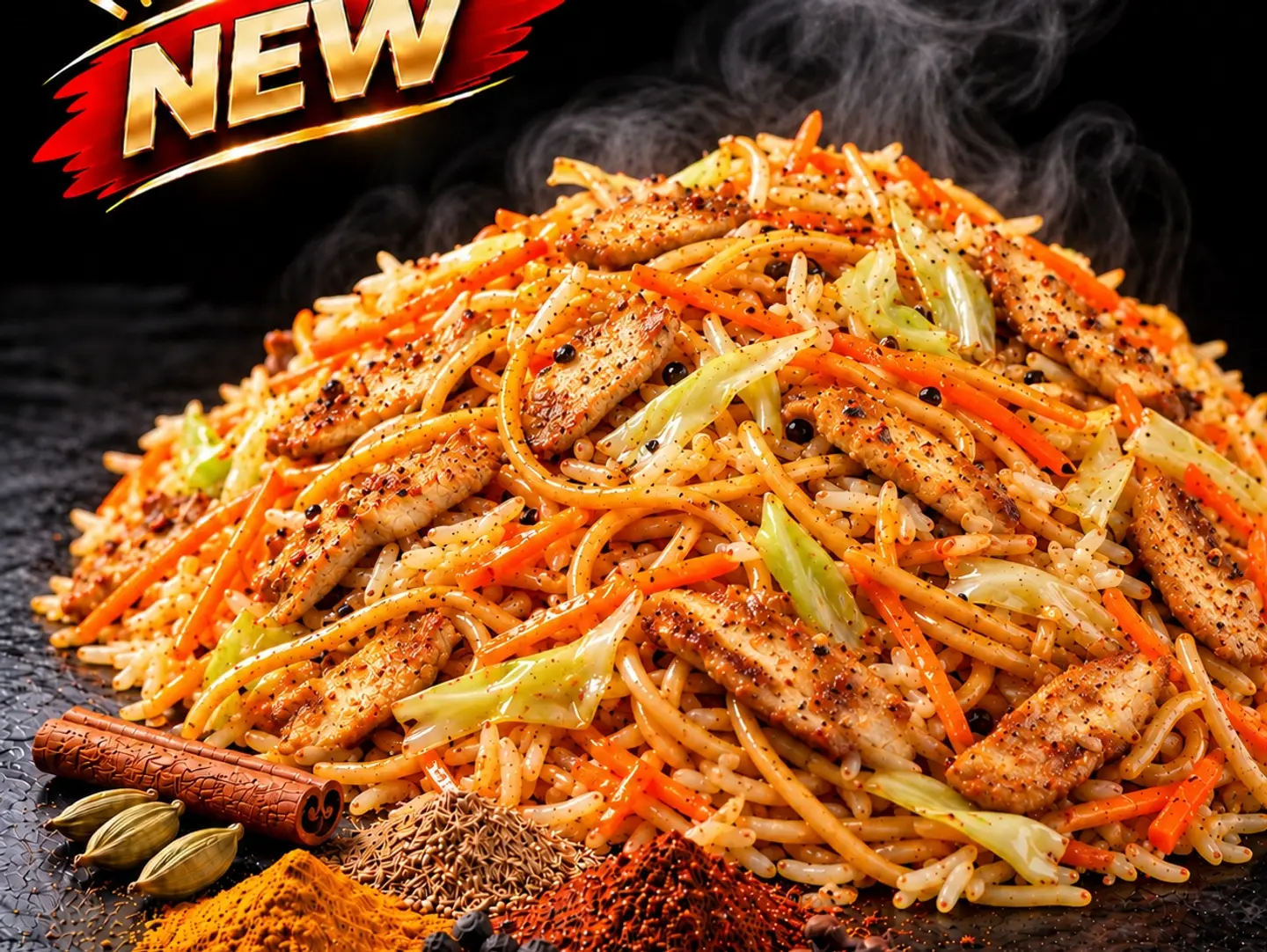 نودلز دجاج بنكهة المندي