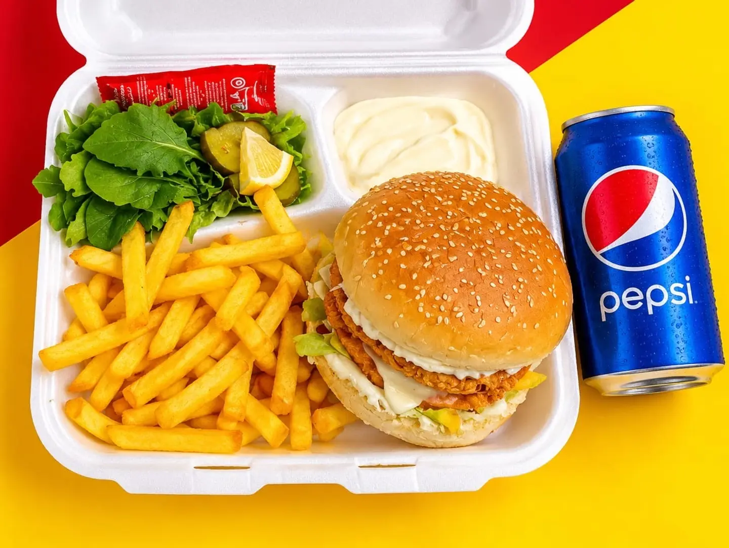 وجبة برجر دجاج دبل