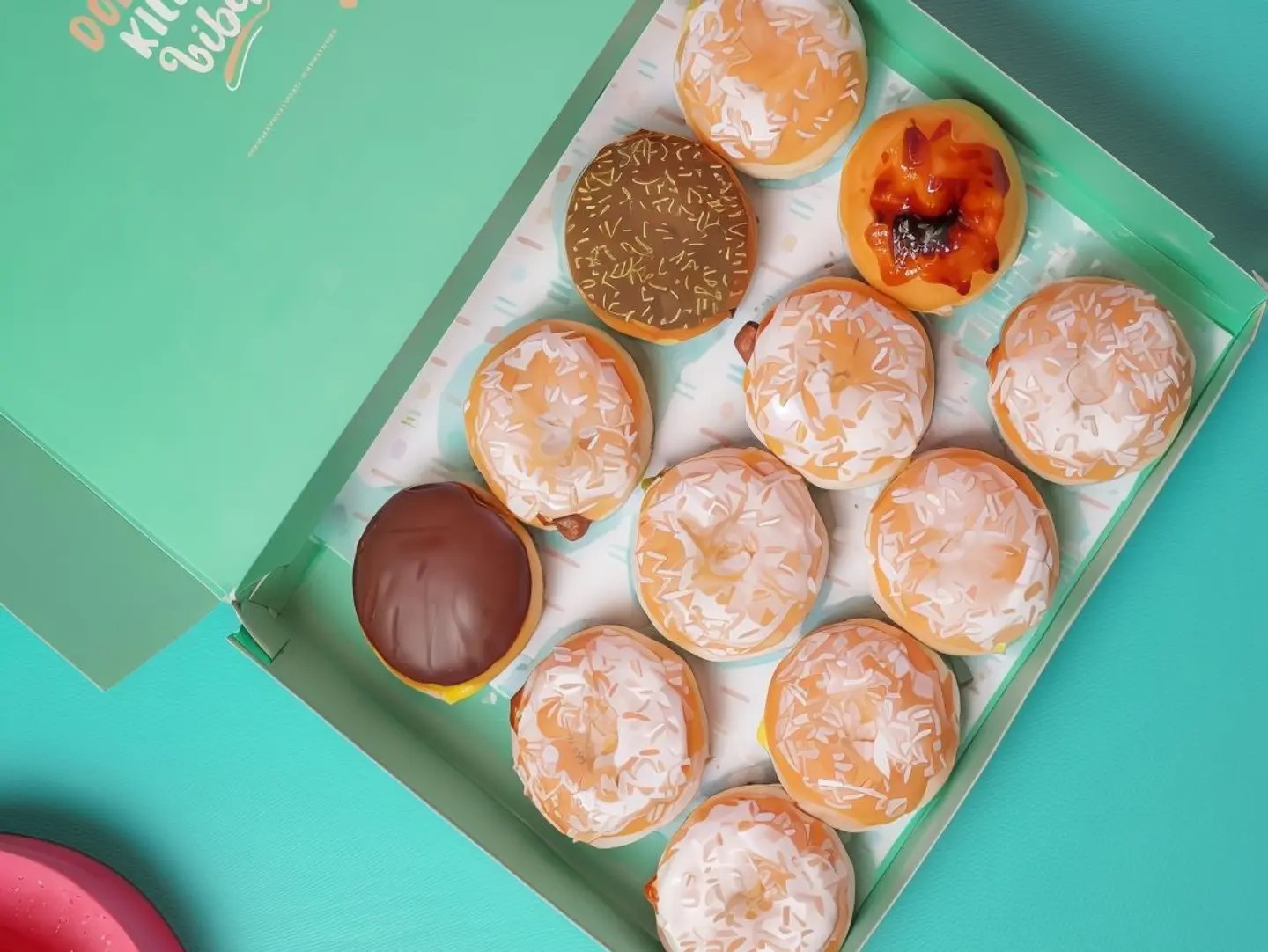 Box Of Stuffed Donuts, - Box Of Stuffed Donuts, 6 Pieces