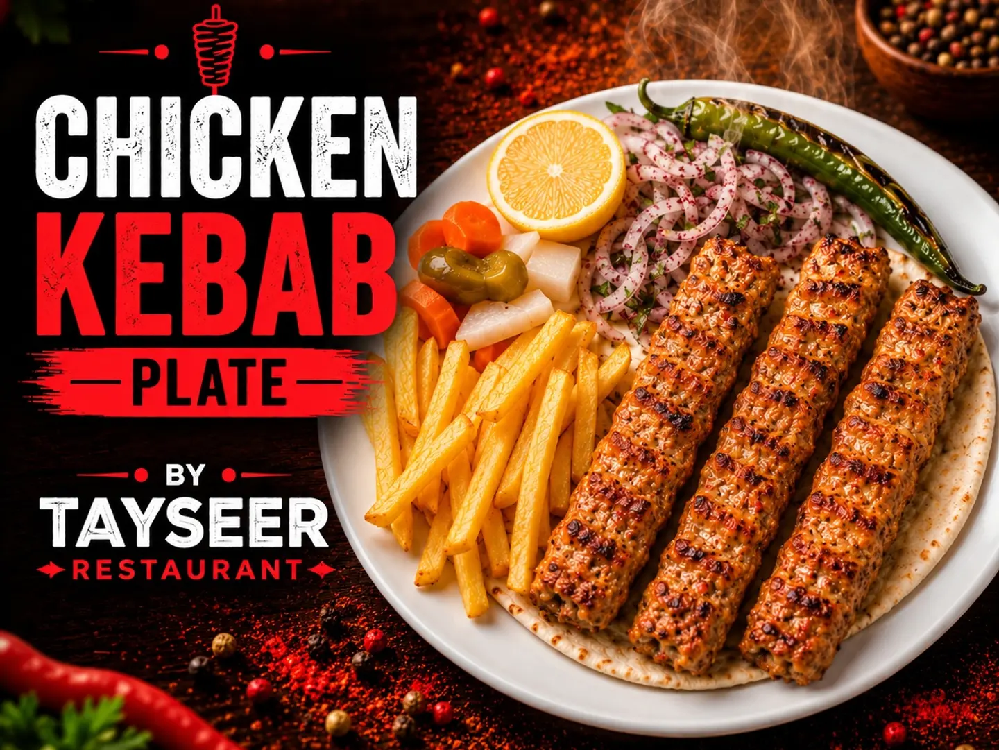 Shish Chicken Kebap Plate