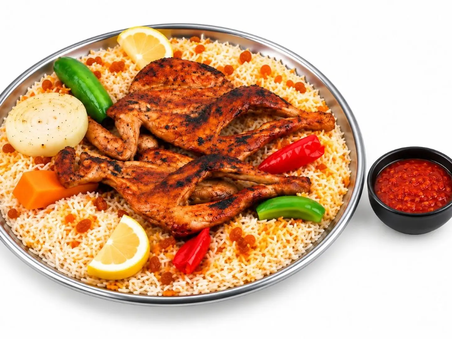 دجاج مظبي - حبة دجاج مظبي مع رز شعبي