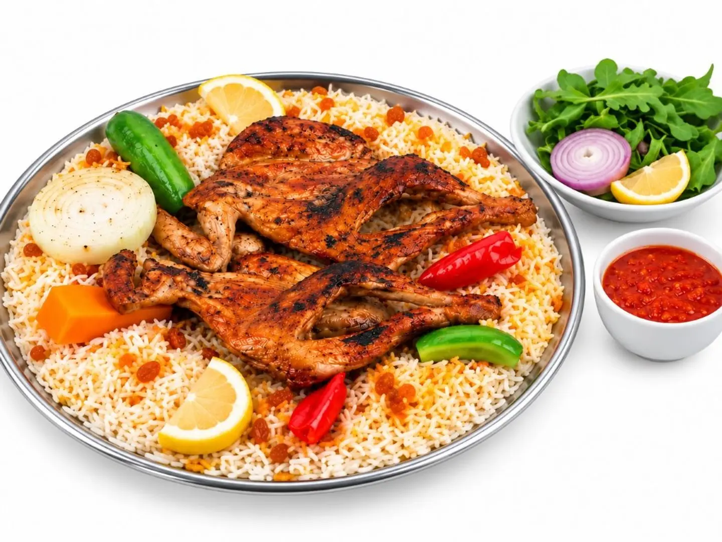 دجاج مظبي - حبة دجاج مظبي مع رز شعبي
