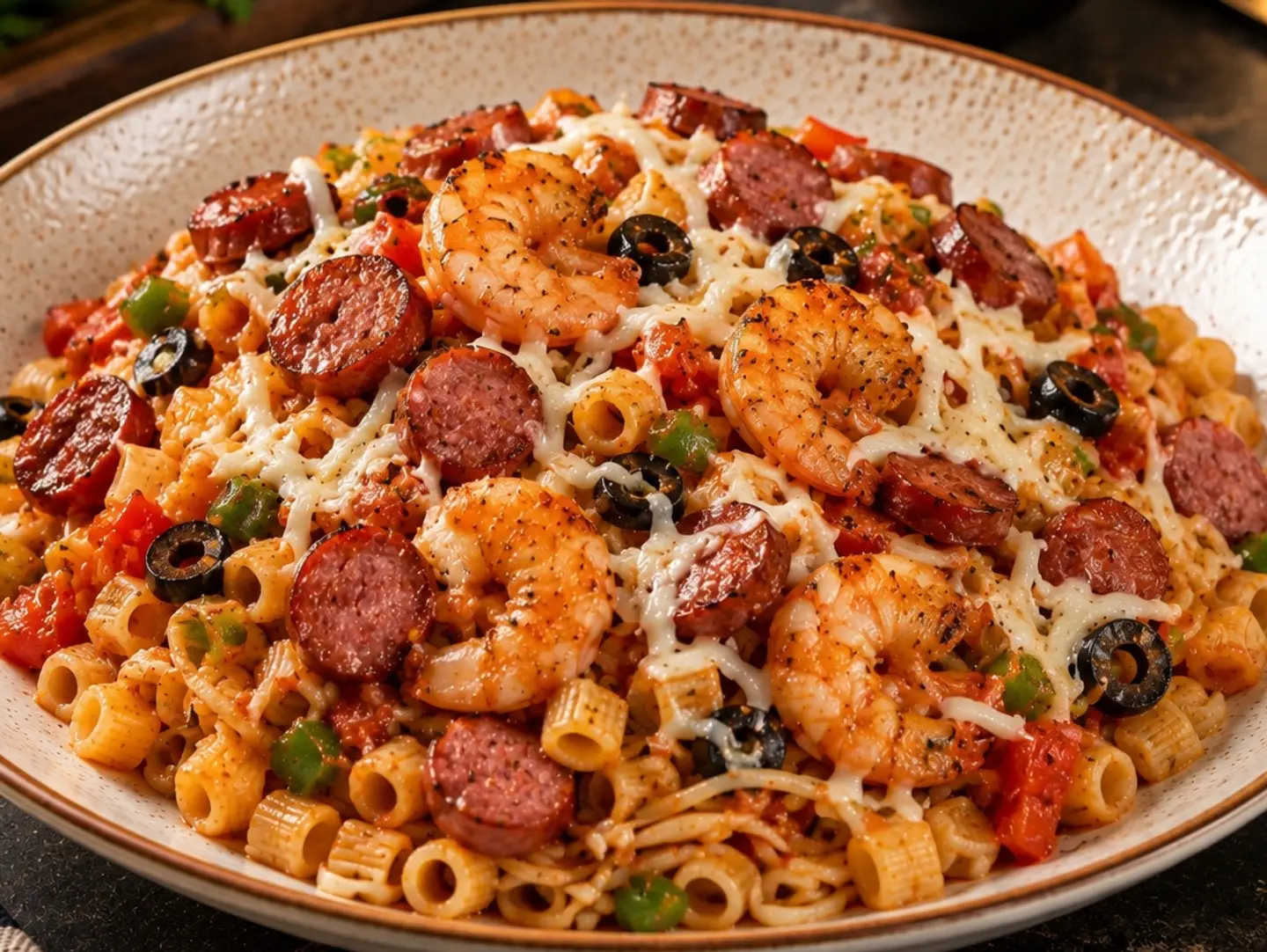 Pasta Al Chef With Shrimp And Baladi Sausage