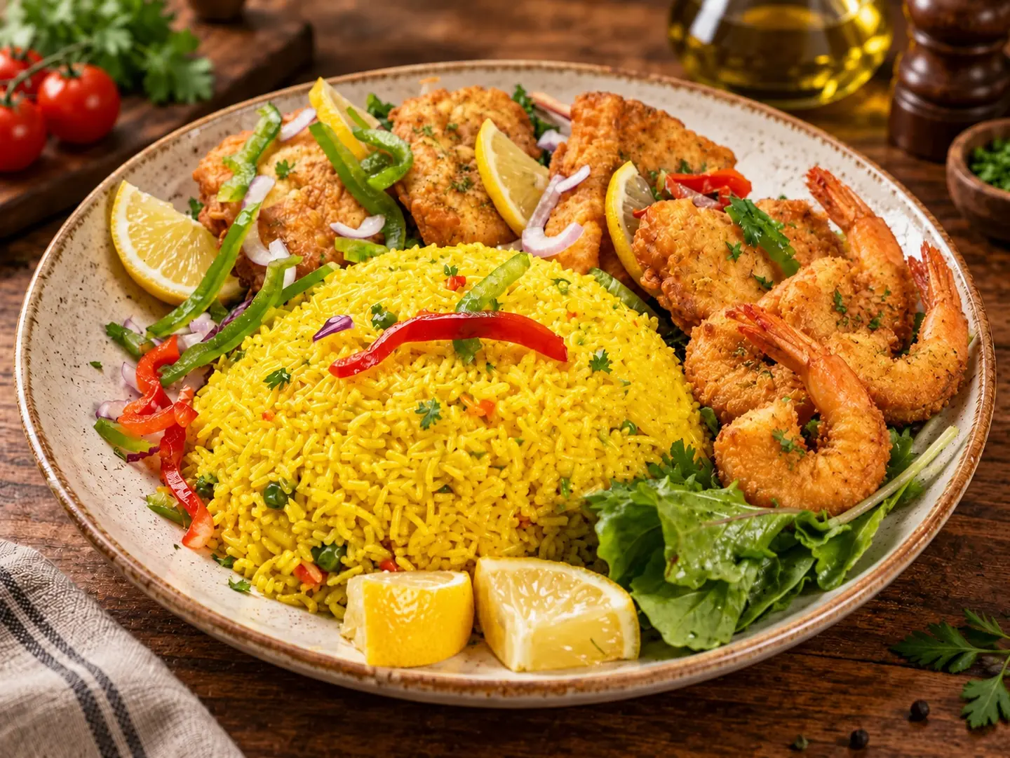 سمك وجمبري الشيف