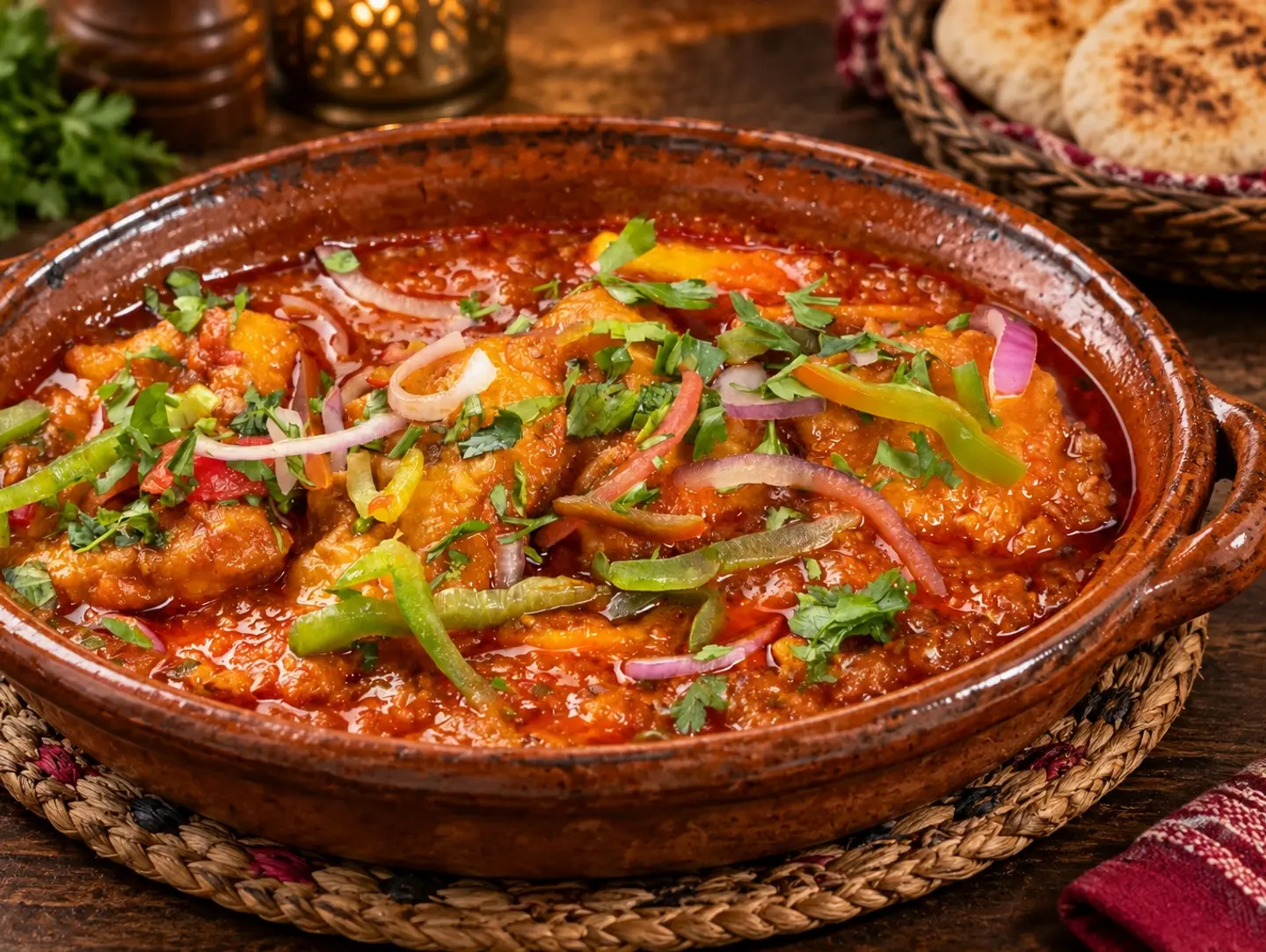 طاجن سمك الشيف بالارز والسلطة