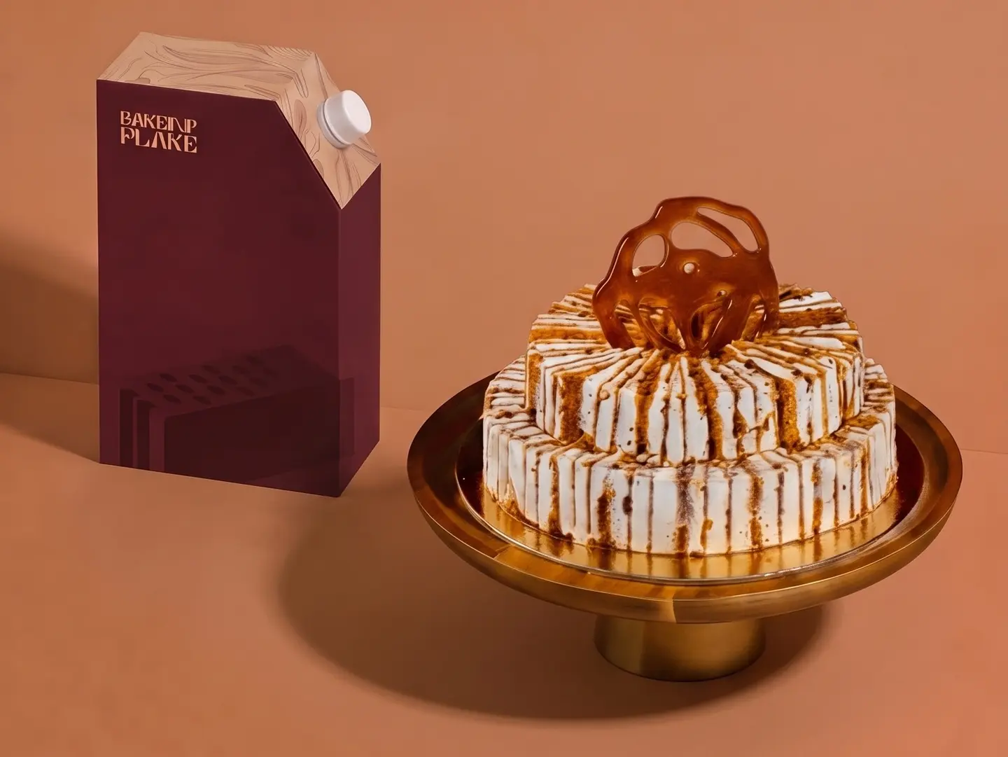 Honey Cake With A Coffee Box