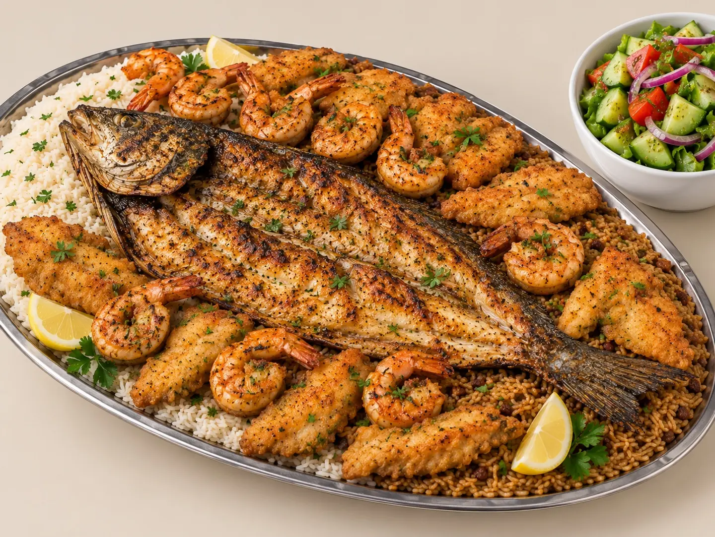 وجبة سمك قاروص