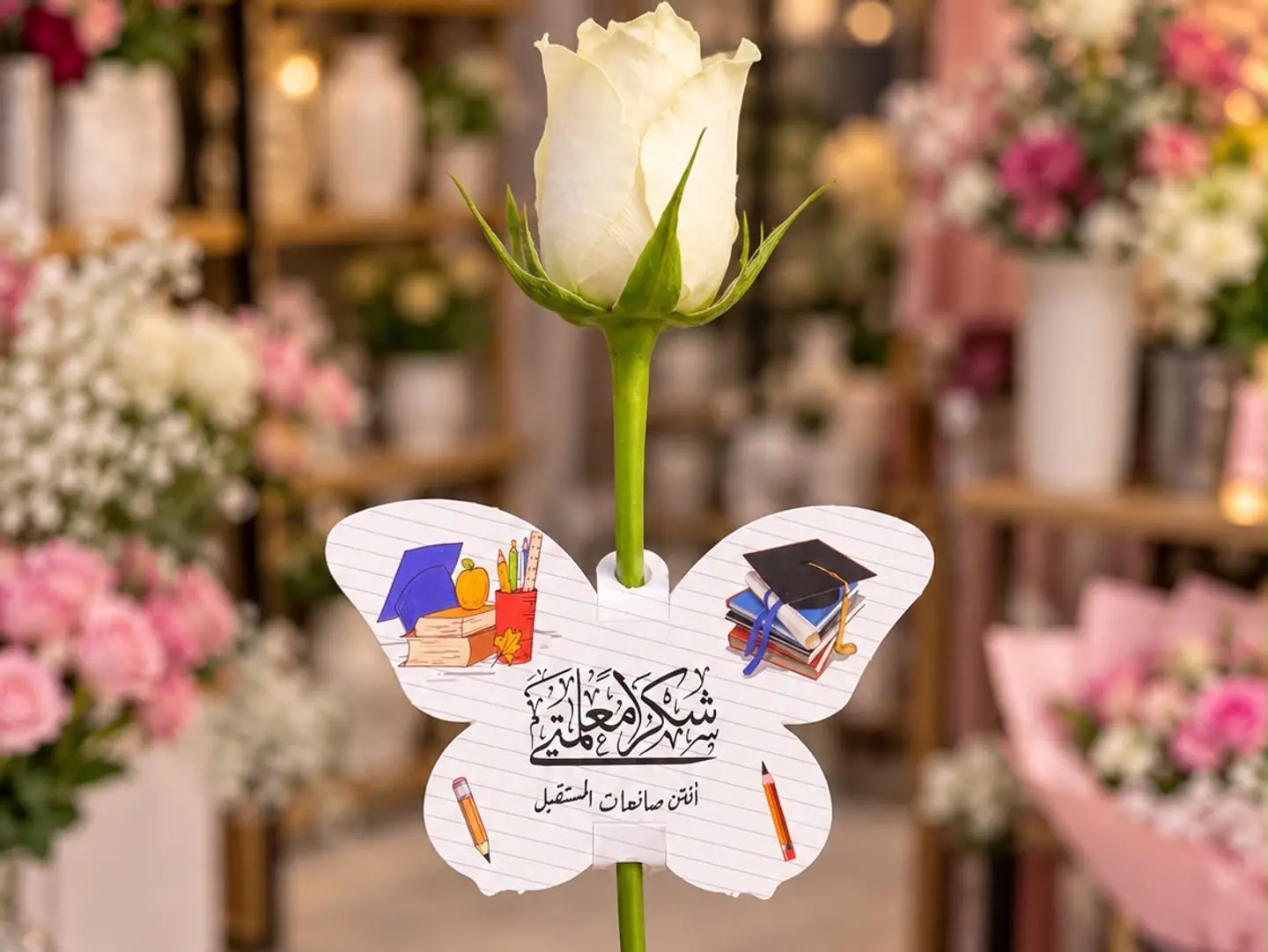 Roses, Thank You, My Teacher, You Are The Makers Of The Future, White Color For Girls
