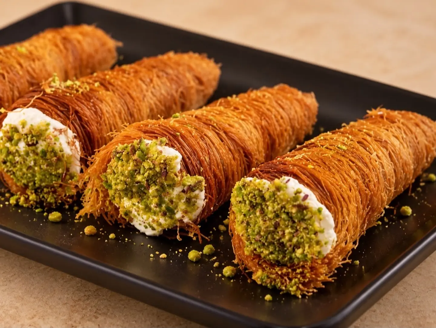 Konafa Cones Stuffed With Cream - A Quarter Of A Kilo