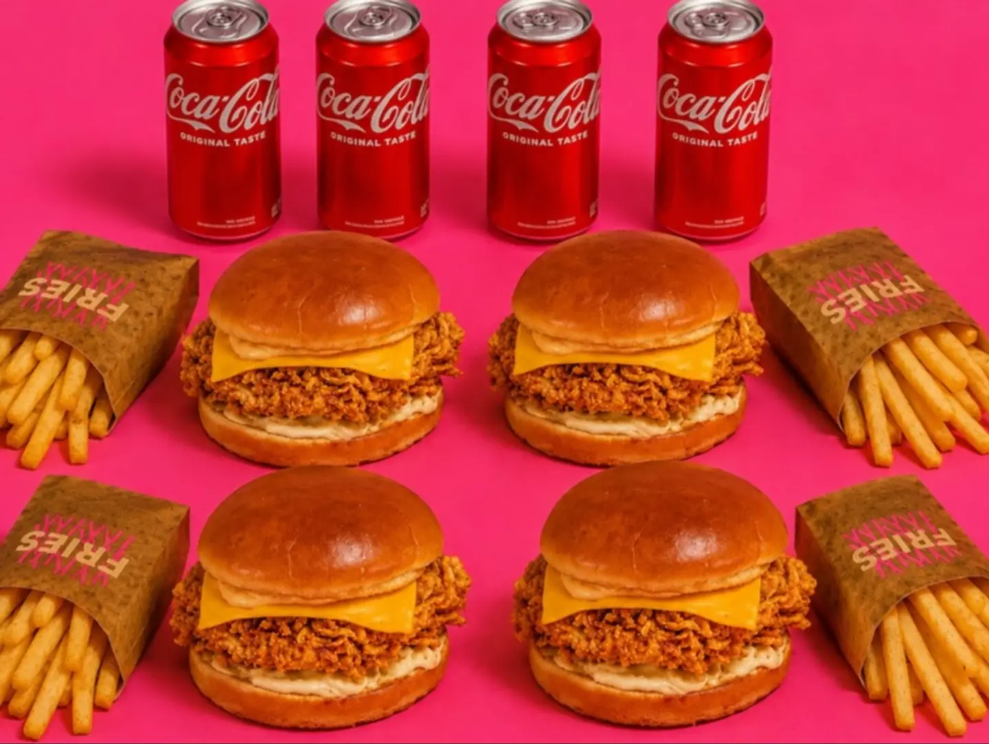 4 Chicken Burger + 4 Cola +4 Fries
