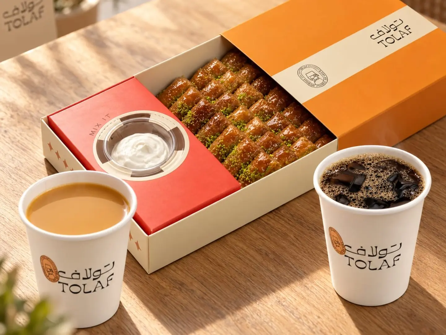 Box Of Finger Baklava Two Free Cups Of Coffee.