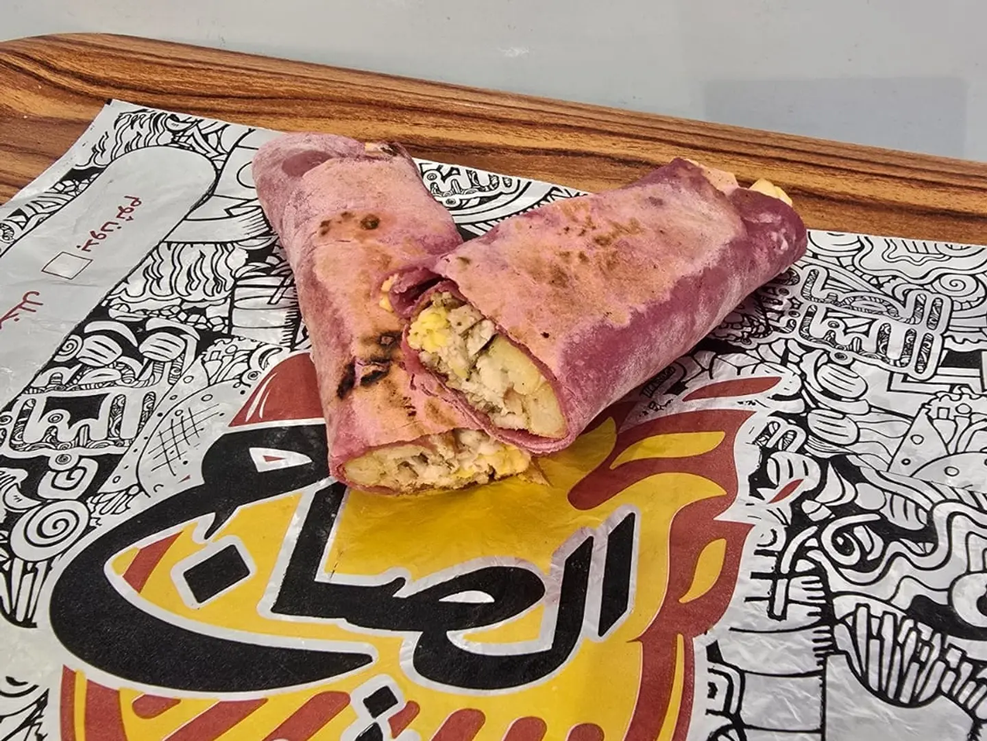 Beetroot Bread Shawarma With Cheese - Big
