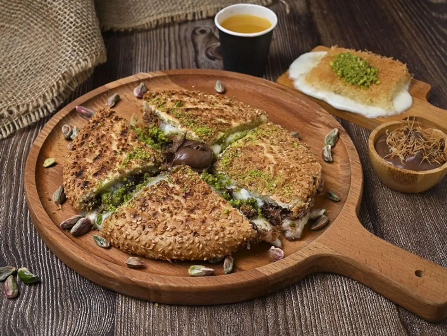 Kunafa Kheshna With Cheese And Nutella - Kunafa Kheshna With Cheese And Nutella Medium Size
