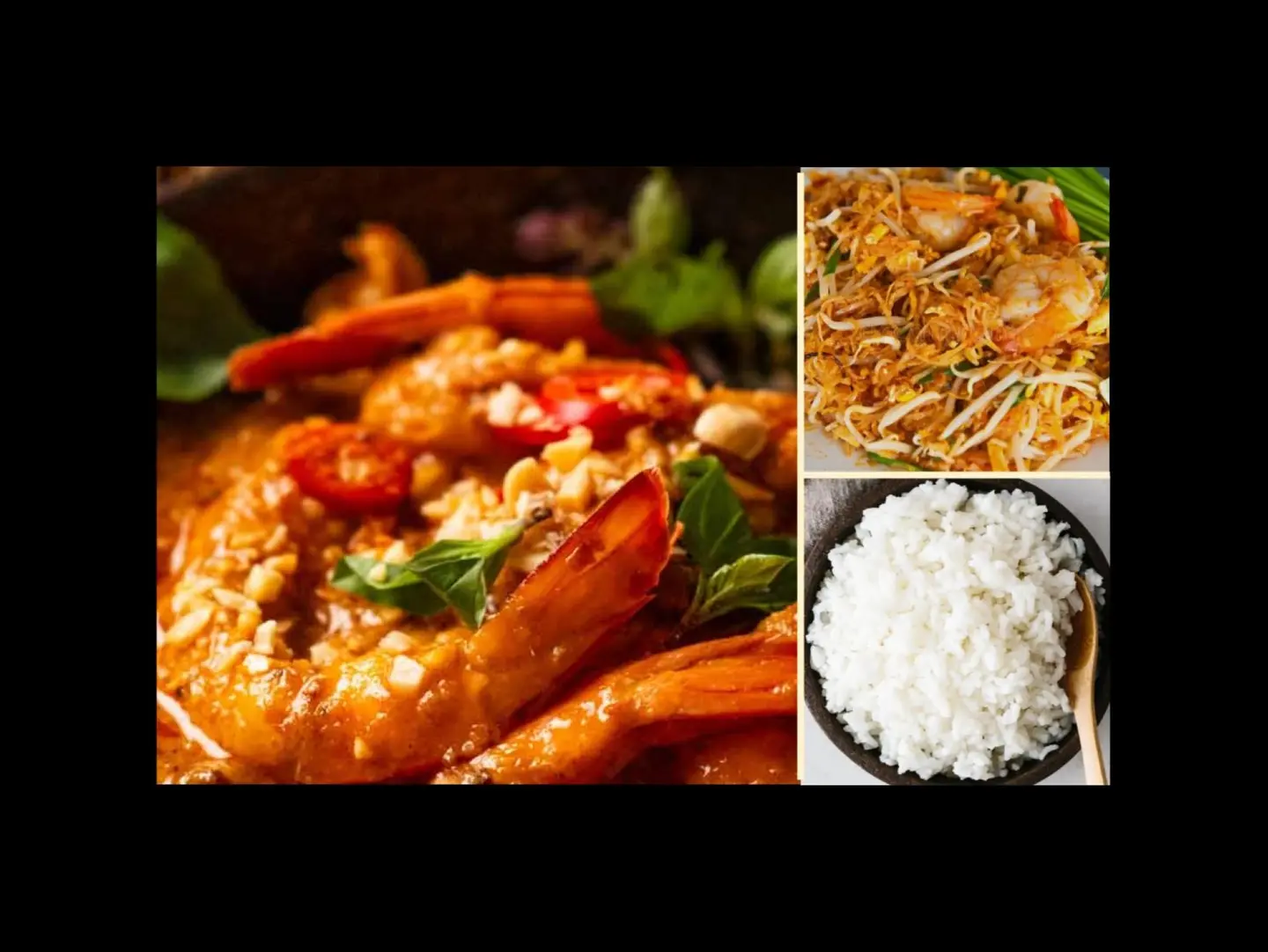 وجبة كاري الروبيان الكريمي مع نودلز الأرز المقلية