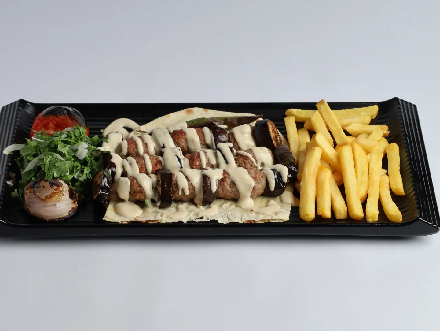 كباب باذنجان مع طحينيه