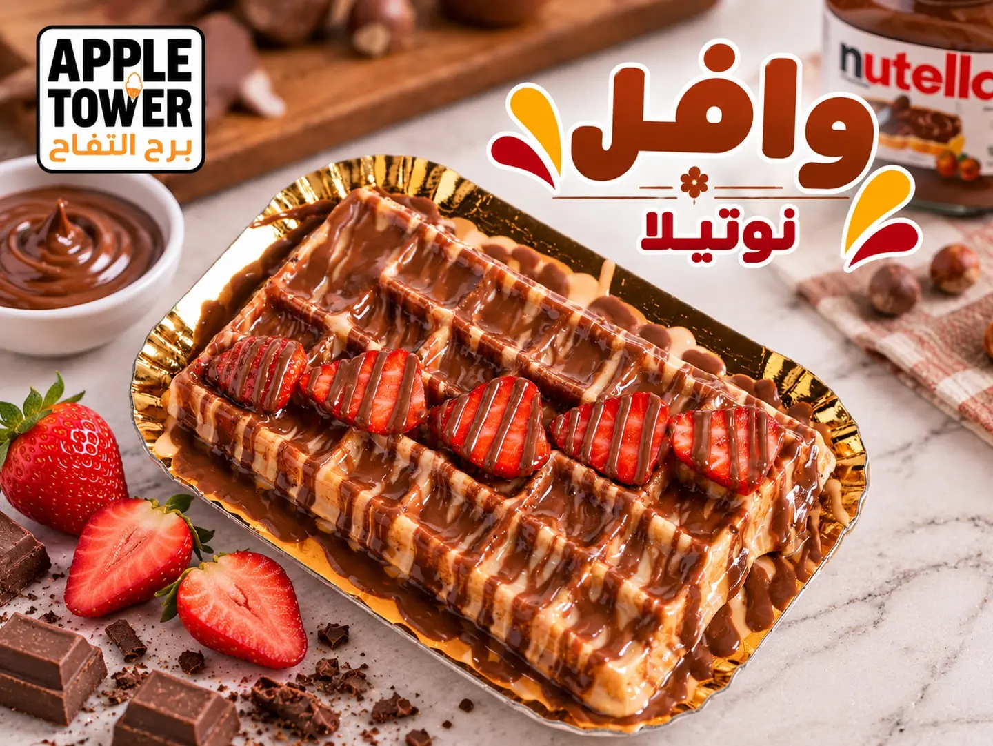 وافل مع نوتيلا