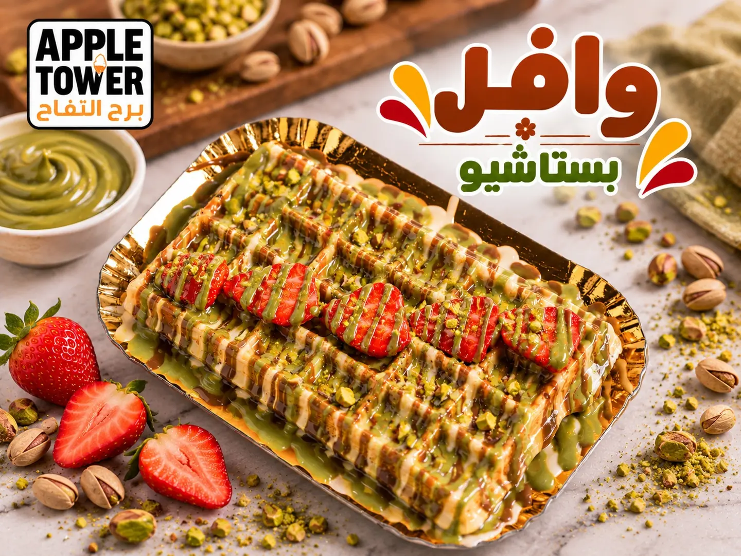 وافل مع بستاشيو