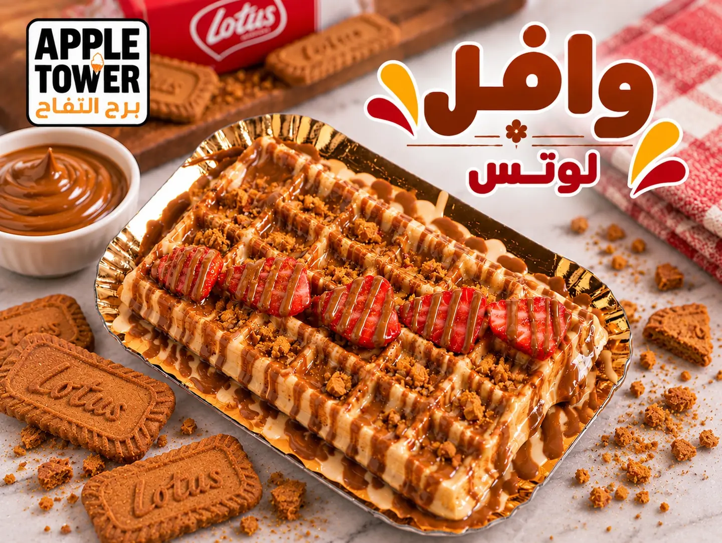 وافل مع لوتس