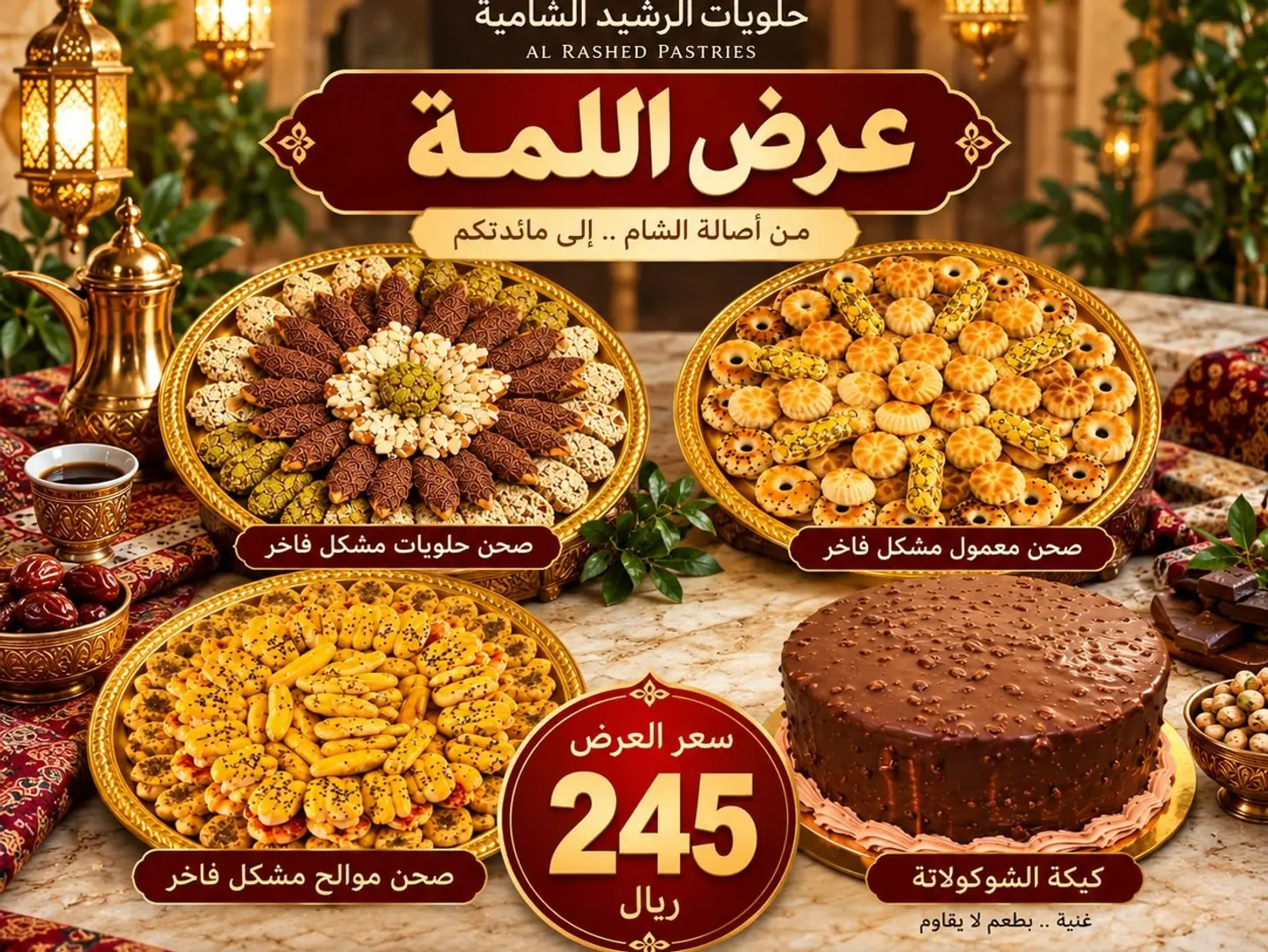 تورتة روشية معمول موالح بتفور تمر