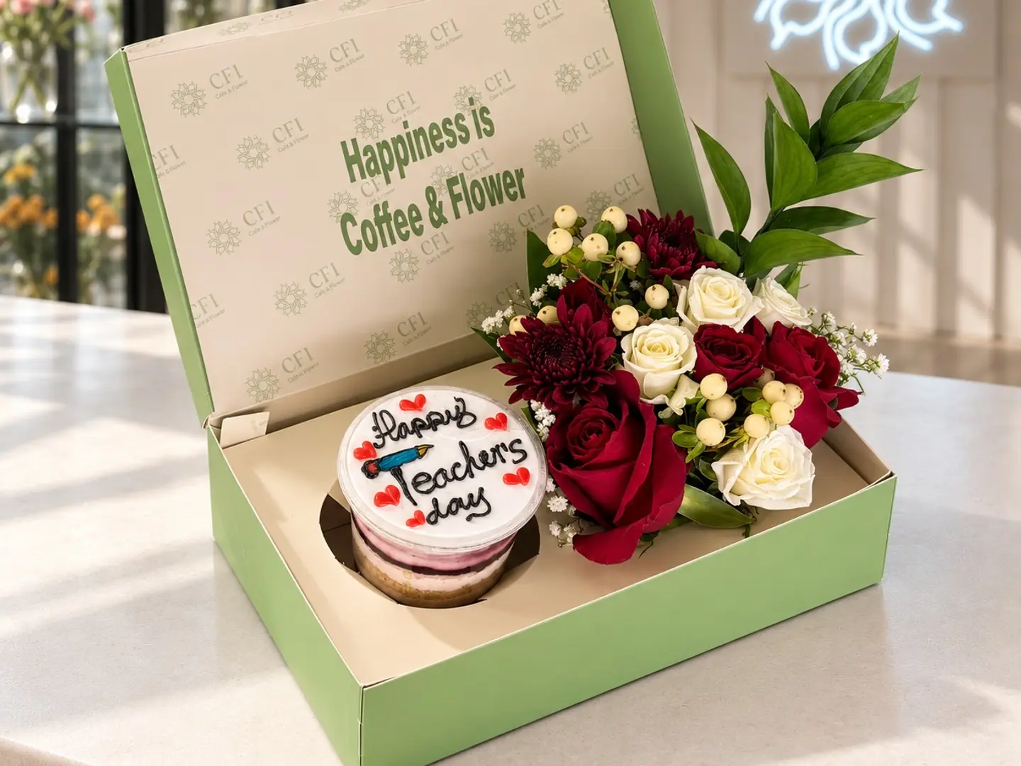 Teacher's Day Cupcake & Flower Box