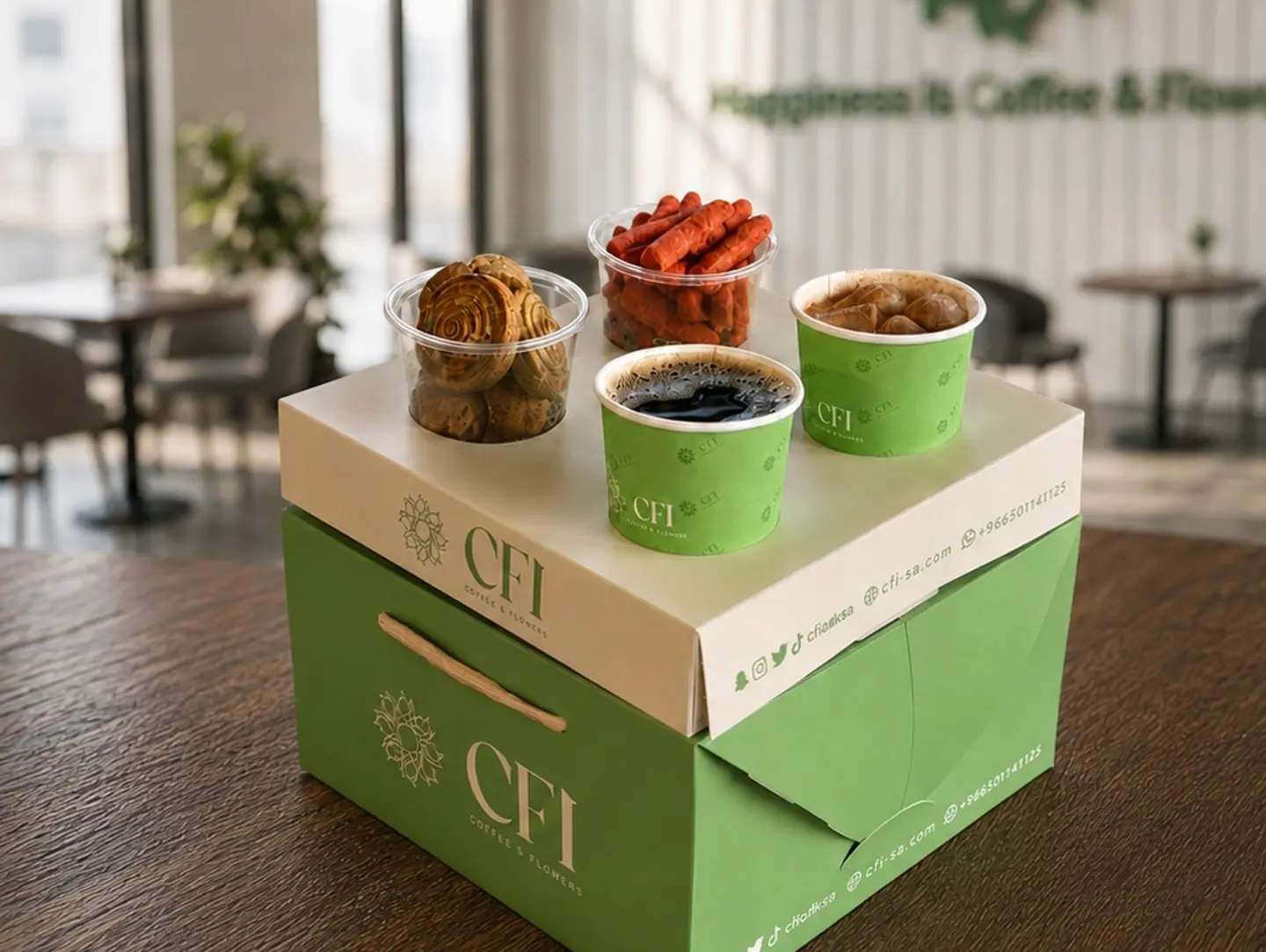 Two Drinks, Savories & Cookies Box