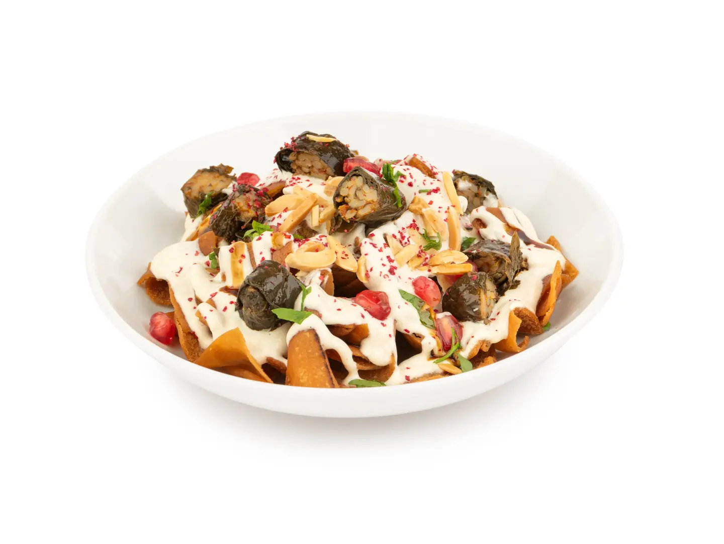 Stuffed Grape Leaves Fatteh