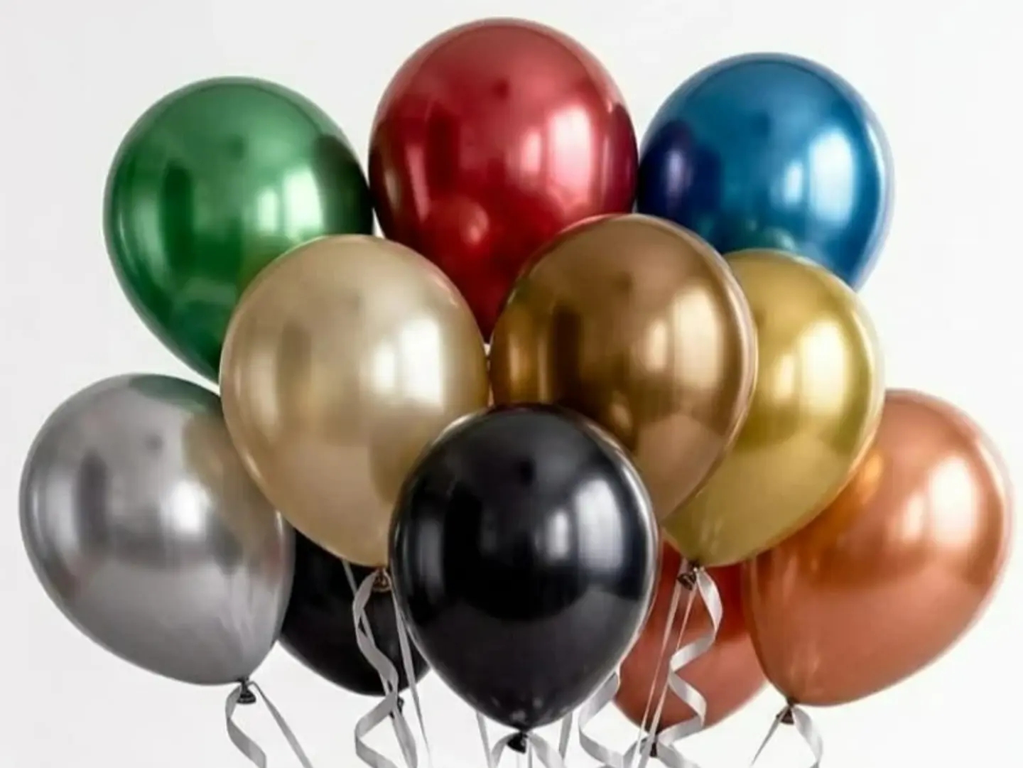 Diverse Chrome Balloons Set