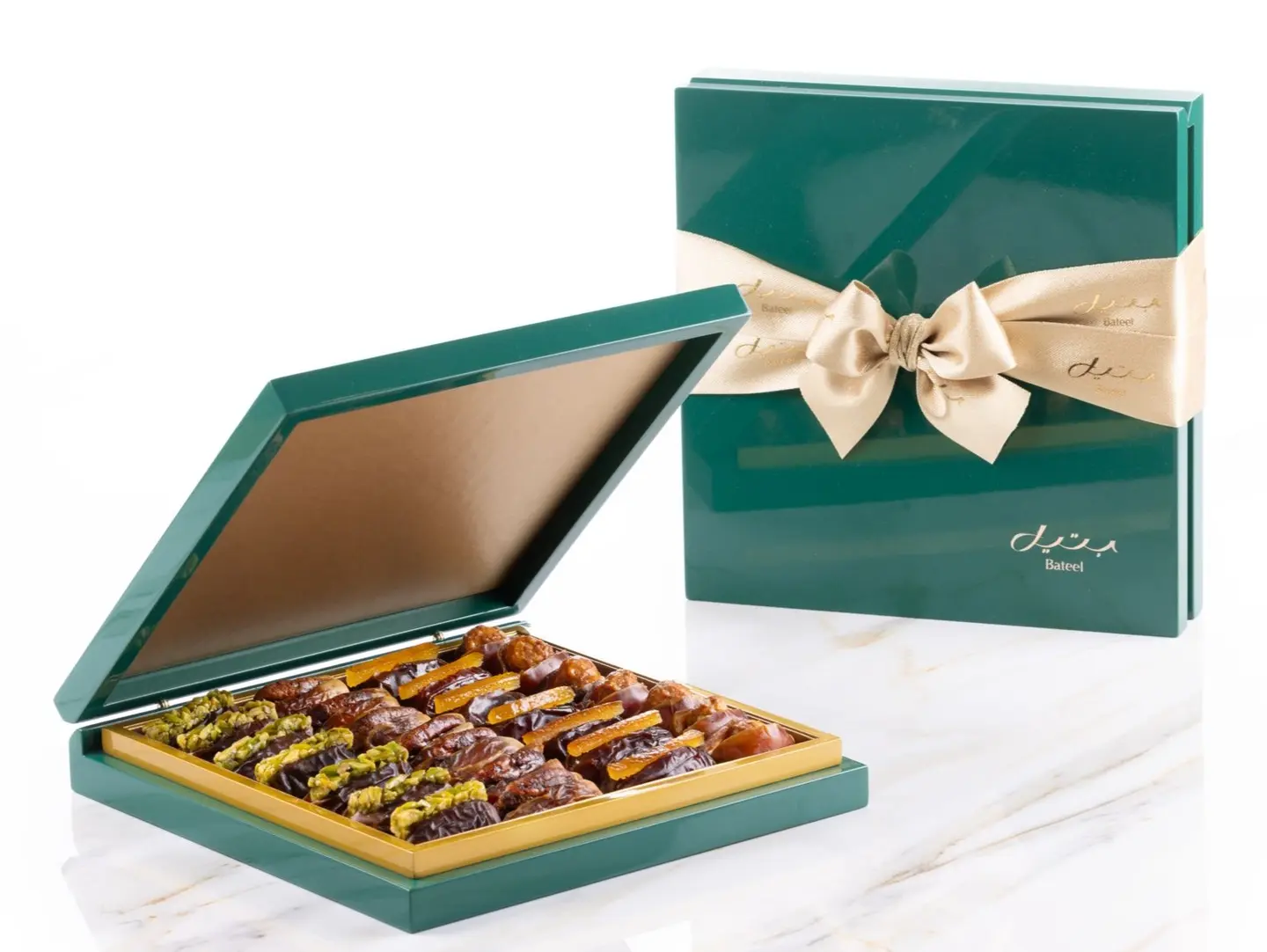 Emerald Green Wood Dates Gift Box - Small