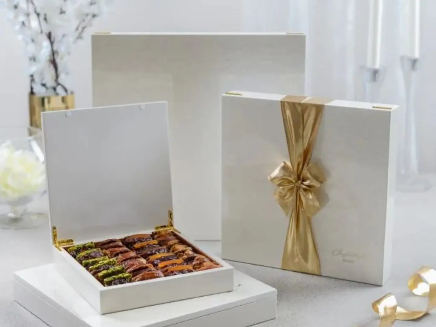 Ivory Wood Dates Gift Box - Small