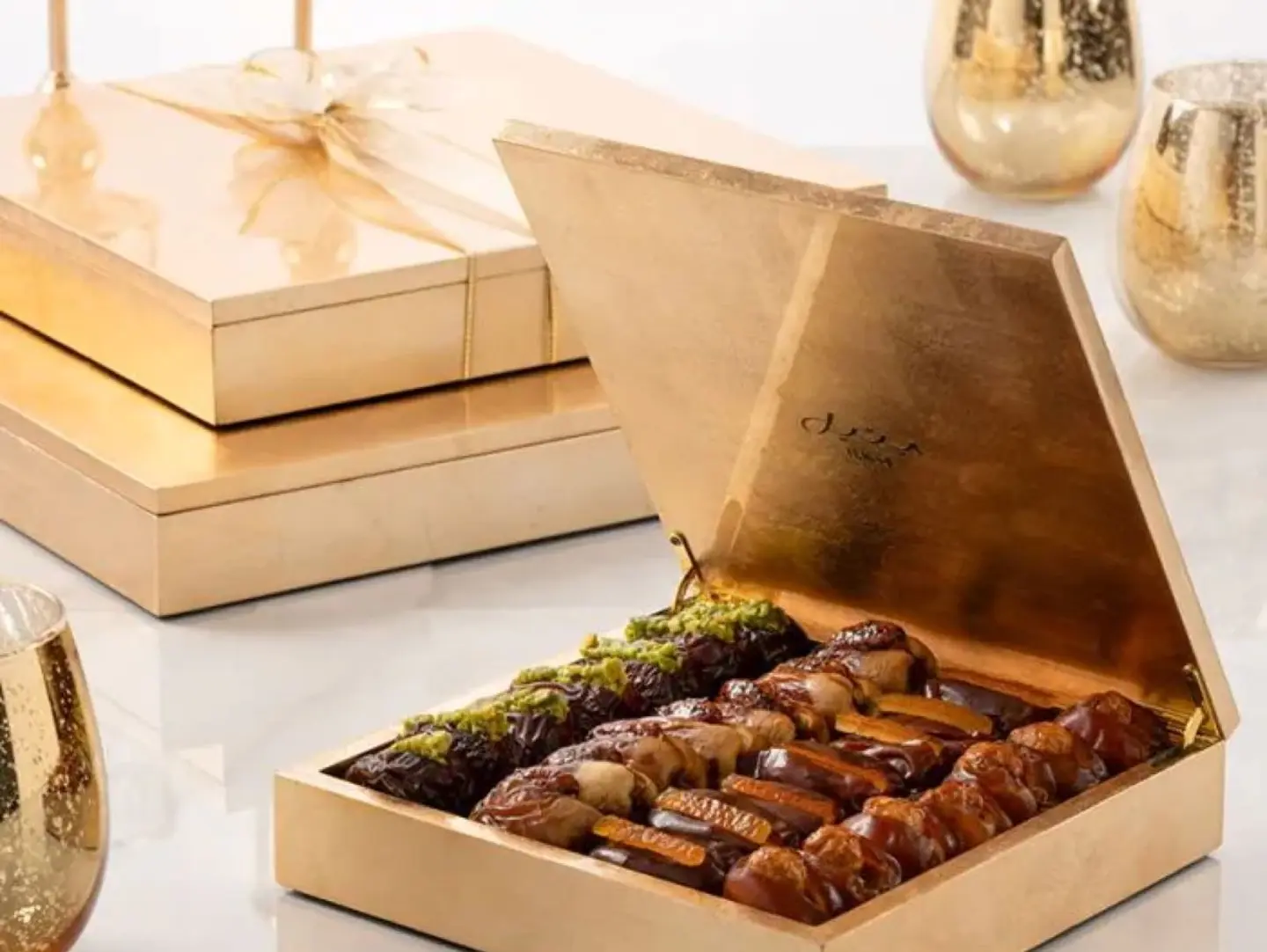 Gold Leaf Dates Gift Box - Small
