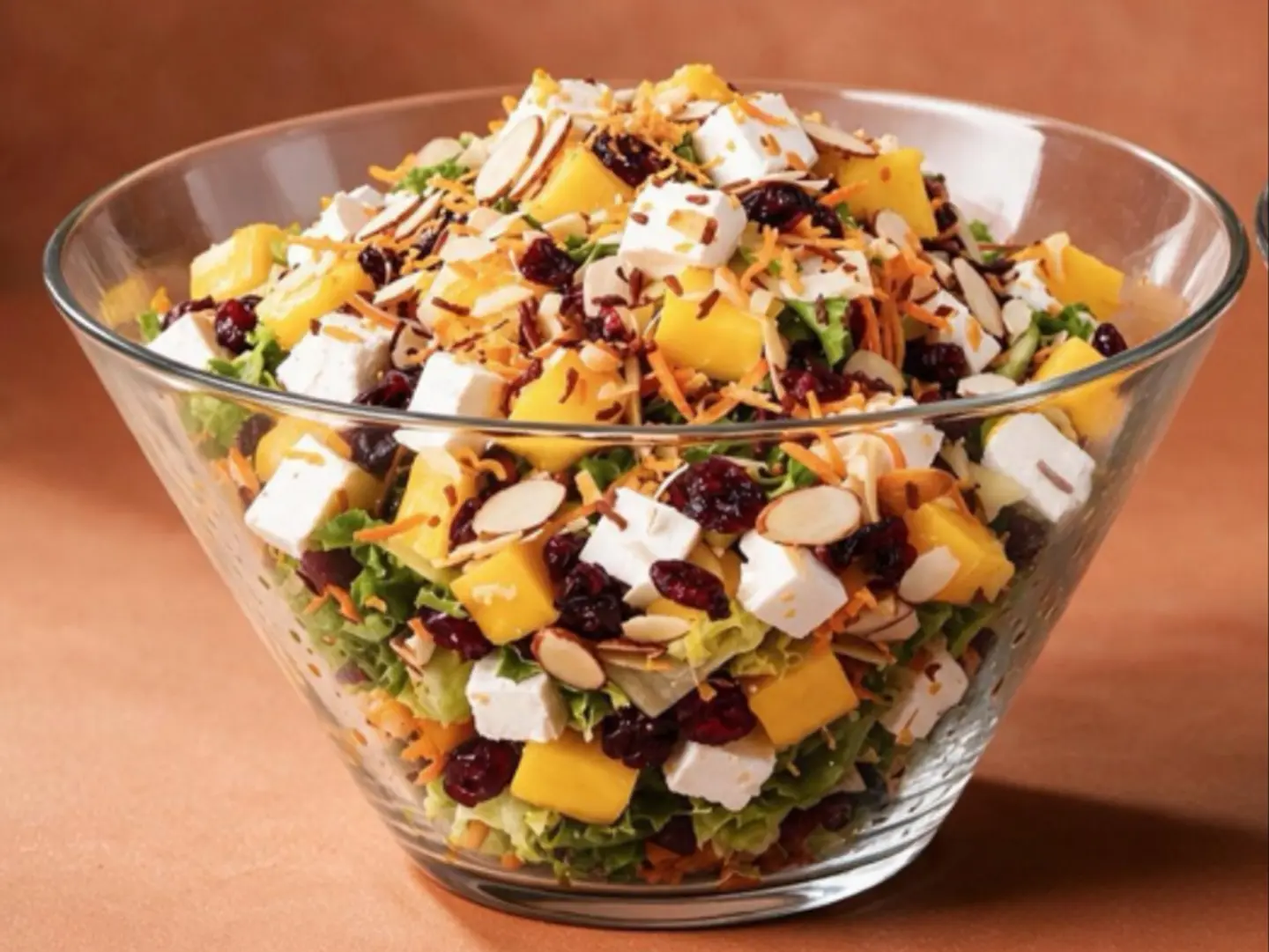 Mango Kale Salad Gathering Glass Bowl