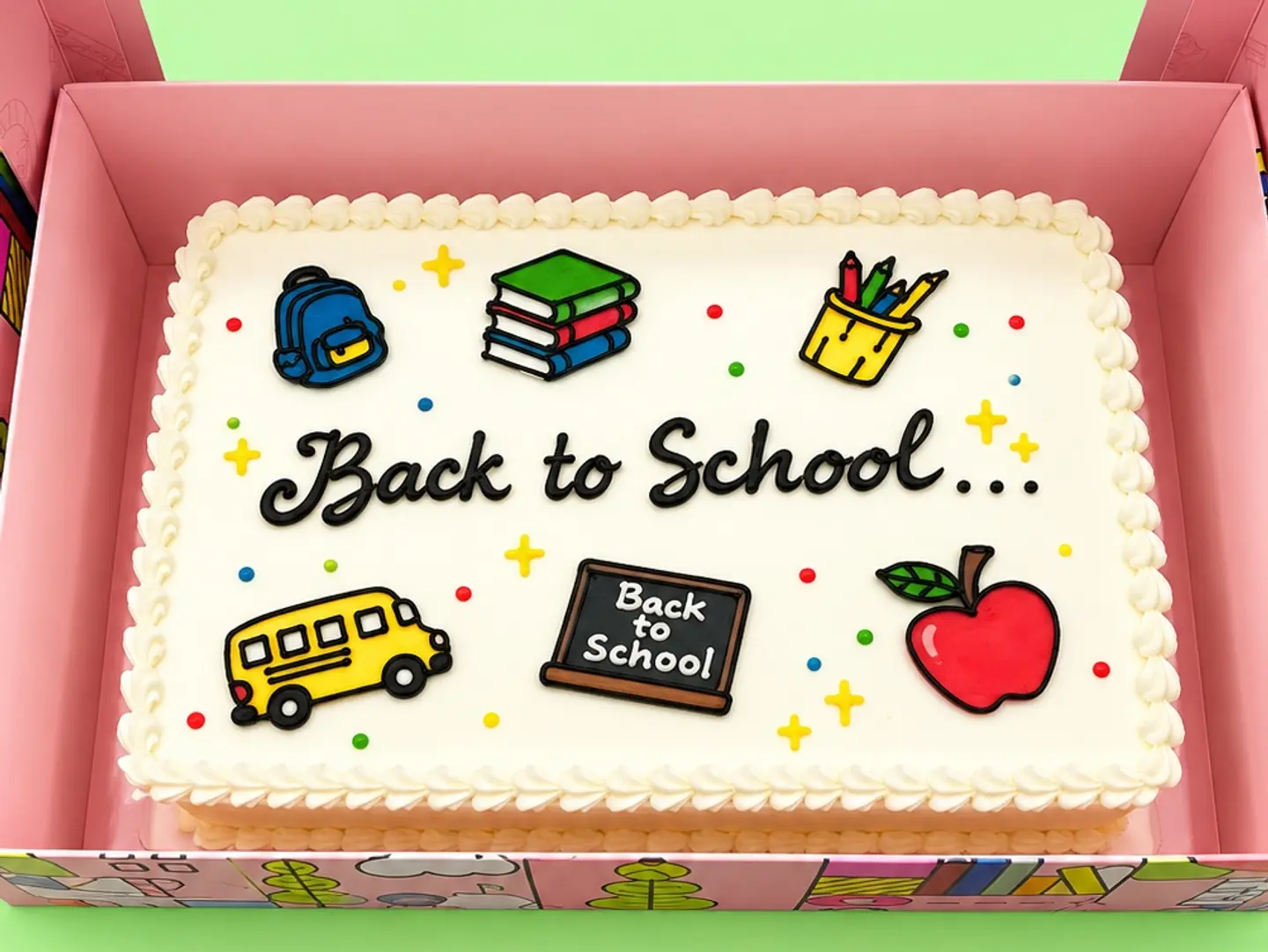 Back To School Rectangle Cake