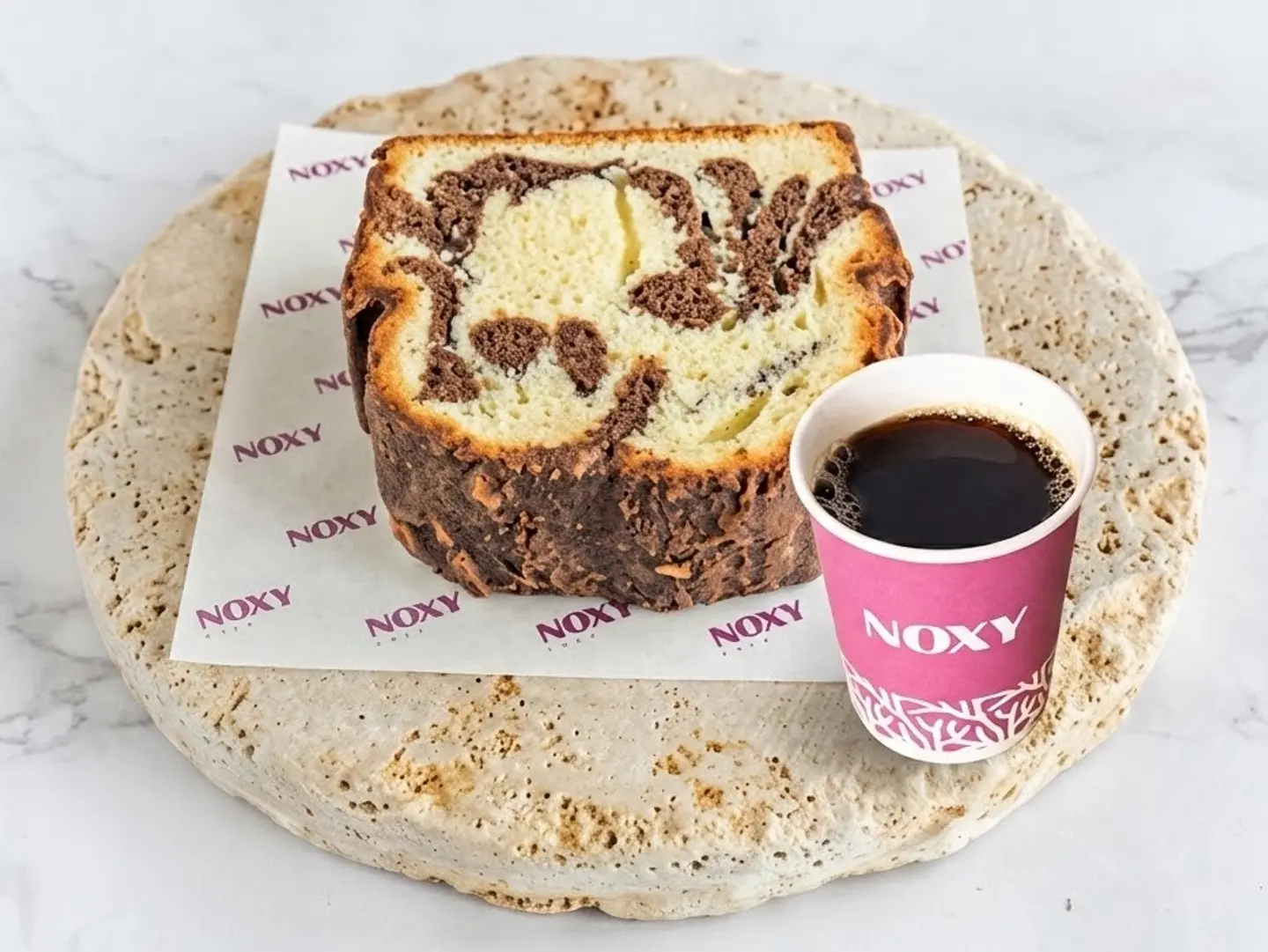 Marbel Cake With Coffee Of The Day