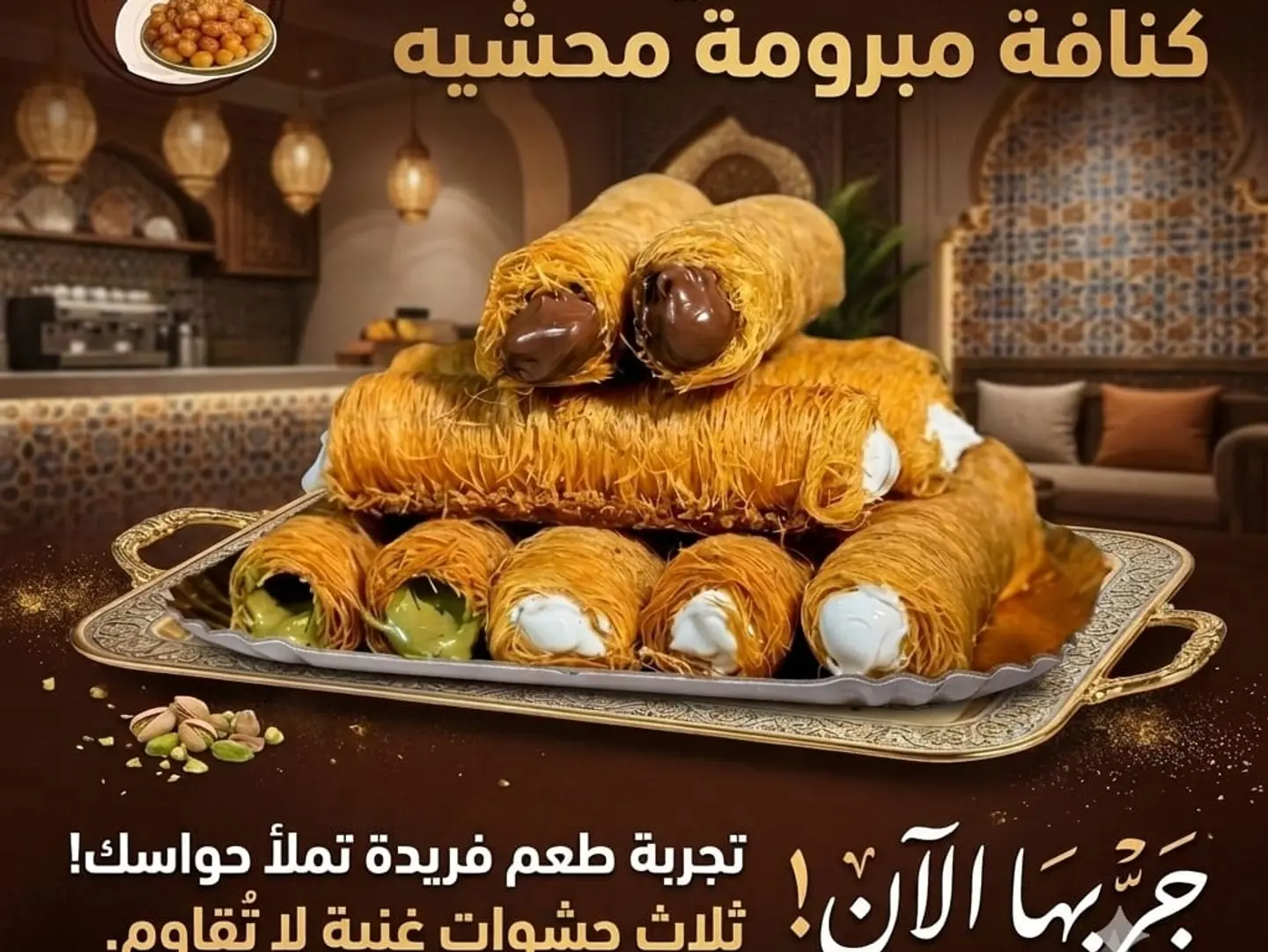 Stuffed Rolled Kunafa - Middle