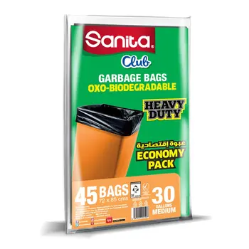 Sanita Club Oxo-Biodegradable Heavy-Duty Garbage Bags 45 Bags