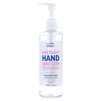 Whites Fragrance-Free Hand Sanitizer Gel 250ml