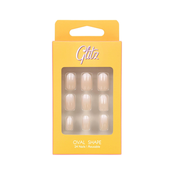 Glitz Natural Oval Shape Nails 24 Pieces