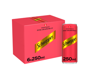 Schweppes Pink Grapefruit Soft Drink 6x250ml