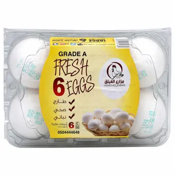 Al Failaq Grade A White Eggs 6 Pieces