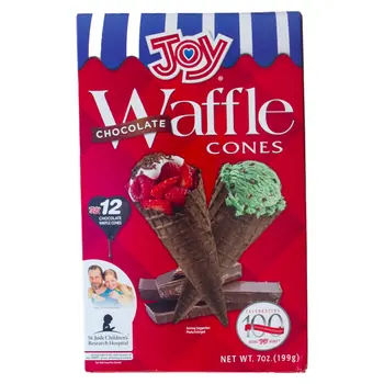 Joy Chocolate Waffle Cones 12 Pieces